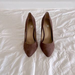 Faux Suede, Brown, High Heels, sz 8.5